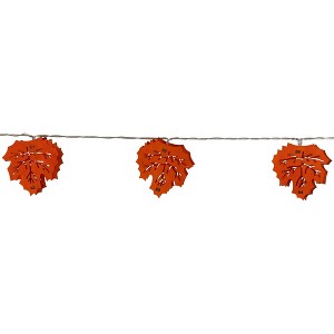 Northlight LED Maple Leaves Fall Harvest Fairy Lights - 4.5 ft Silver Wire - 10ct - 1 of 4