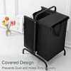QingMoon Laundry Hamper with Removable Bag, 2-Tier Laundry Basket with Handles and Lid, Storage Sorter Basket for Laundry Room and Bathroom - 3 of 4