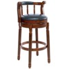NicBex Seat Height 29.5 Inch Swivel Bar Stools,Modern Wooden Barstools Chair with Leather Cushion for Home Kitchen Counter,Brown+Blue - 2 of 4
