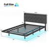 Infans Full Size Floating Bed Frame with LED Lights Adjustable Upholstered Headboard - 2 of 4