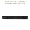 Merrick Lane Tinsley 8' x 12" Black Wash Solid Pine Folding Farmhouse Style Bench, Rustic Pinewood Folding Dining Bench with Locking X-Legs - 3 of 4