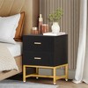 NicBex 19.69"Nightstand with 2 Drawers and Metal Legs,Bedside Cabinet with Wooden Top for Bedroom,Living Room - 2 of 4