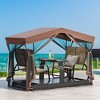 Erommy 4-Seat Patio Swing Chair Outdoor Glider Benches, Aluminum Frame, Canopy with Netting, Porch Glider Chair - 2 of 4