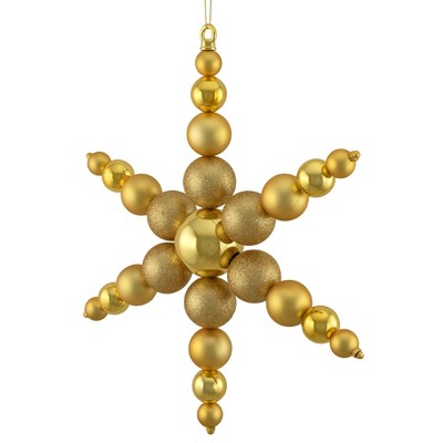 Gold Shatterproof 18" Snowflake Ornament with 3 Finishes