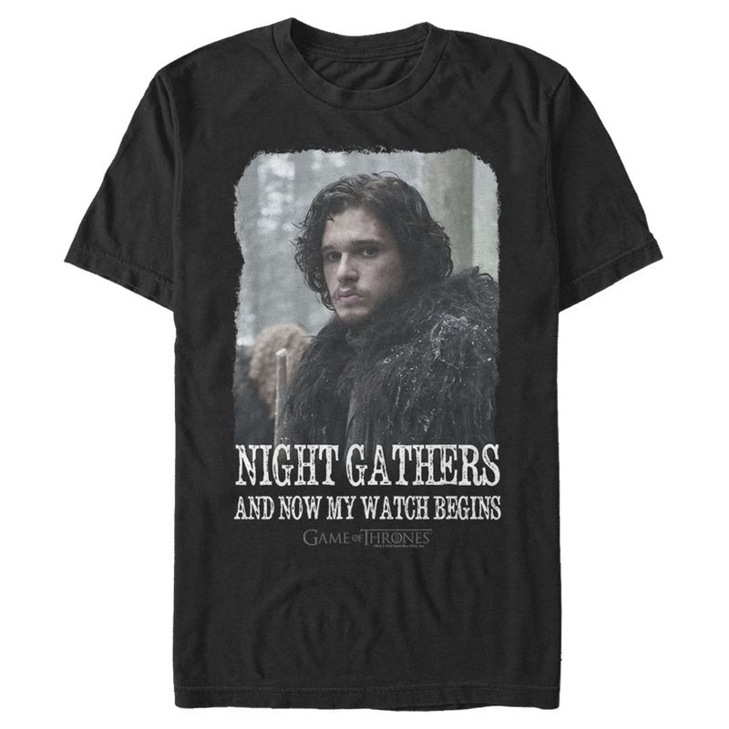 Men's Game of Thrones Jon Snow Watch Begins T-Shirt, 1 of 5