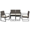 vidaXL 5-Piece Rattan-Styled Patio Dining Set with Cushions - Durable Polypropylene and Steel, with Comfortable Cushions, Brown & Anthracite - 3 of 4