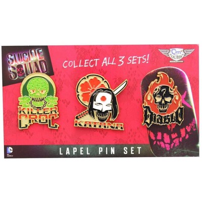 Quantum Mechanix Suicide Squad Lapel Pin 3-Pack, Set 2