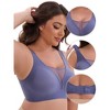 INSPIRE CHIC Women's Mesh Plunge Wirefree Full Coverage Wide Straps Seamless Lightweight Soft Breathable Bras - 3 of 4