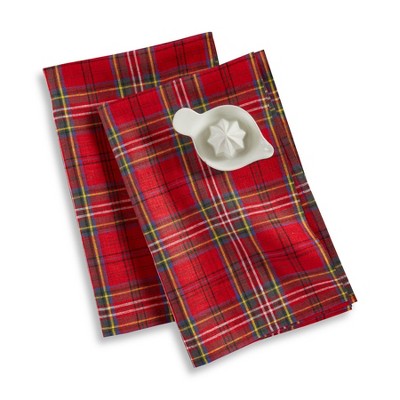 Solino Home Linen Plaid Kitchen Towels | Classic Tartan