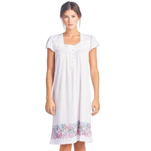 Casual Nights Women's Cap Sleeves Floral Lace Nightgown - 1 of 4