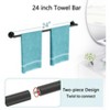 Itopfox 10 Piece Matte Black Bathroom Hardware Set with 2 24 Inch Towel Racks 2 Towel Rings 2 Toilet Paper Holders 4 Hooks - 2 of 4