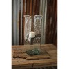 Square Glass and Metal Candle Hurricane – Large 19" Tall by Kalalou - 2 of 3