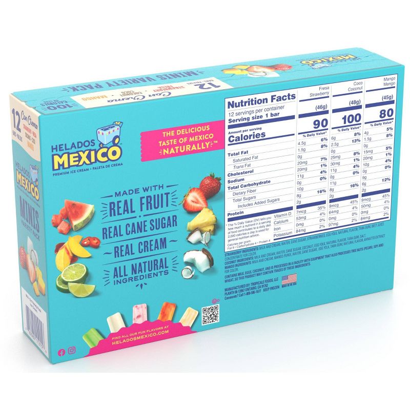 Helados Mexico Frozen Minis Fruit &#38; Cream Variety Bars - 12ct, 2 of 4