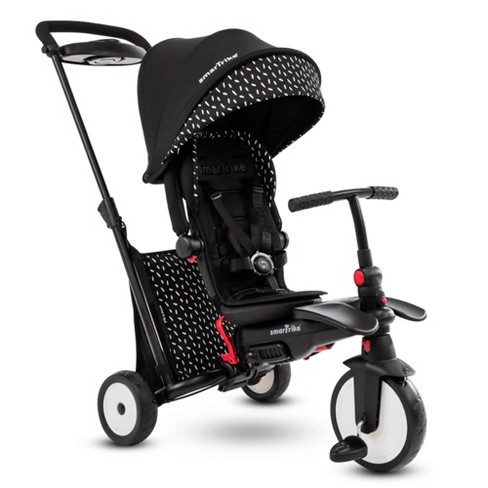 Vernederen Robijn hypothese Smartrike Str5 6 In 1 Foldable Toddler Stroller Tricycle Combination With 1  Hand Steering Shock Absorbency And 5 Point Harness, Black And White : Target