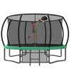 12FT Outdoor Kids Trampoline with Safety Enclosure Net, Ladder & Basketball Set, Pumpkin-Style Recreational Trampolines - ModernLuxe - 2 of 4