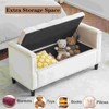 CAVINAS Storage Bench for Bedroom,Velvet Storage Ottoman Bench with Armrests and Nailhead Trim for Living Room,Bedroom,Black/Cream White - 4 of 4