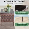 BestMassage 3-Piece Outdoor Wicker Patio Furniture Set with 2 Chairs & Cushions Coffee Table, Khaki - 4 of 4