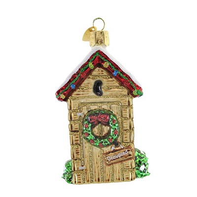 Old World Christmas 3.75 In Holiday Outhouse Tree Ornament , Snow Covered Roof (1PC)
