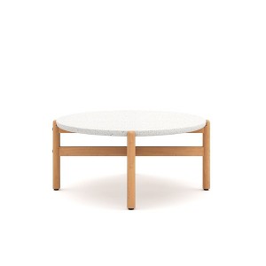New Classic Furniture,Solstice 33.2 in. Round Wood Coffee Table with Terrazo Top - 1 of 4