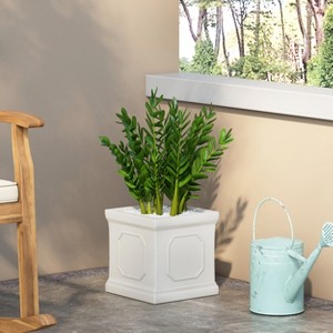 Sevobal Planters Small Plant Pot for Indoor Home Office Table Plants, Small Square Planter pot for Flowers Herb,White, 10.75"*10.75"*11" - 1 of 4