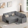 Dyonery 78 in Comfy Linen Modular Sectional Sofa 5 Seat L-Shaped Sectional Sofa with Pull Out Bed,Convertible Sleeper Sofa Bed for Living Room - 2 of 4