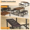 Kitchen Table with Benches, Dining Table Set for 4,Rectangular Dining Table Set for Small Space Apartment Studio - 3 of 4