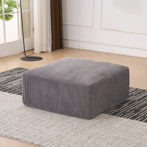 Airsurfer Large Charcoal Gray Ottoman Modern Plush Lounge Ottoman Home Accent for Living Room Relaxation - 1 of 4