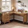 Tribesigns L Shaped Desk with 3 Drawers, 59" Corner Executive Desk Computer Table, Farmhouse Home Office Workstation with File Cabinet - 2 of 4