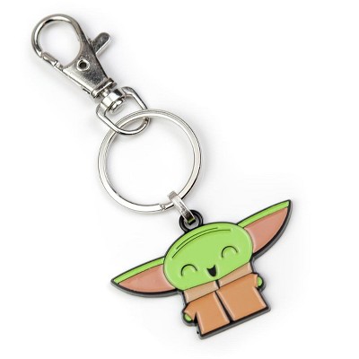 SalesOne LLC Star Wars: The Mandalorian, The Child "Baby Yoda" Happy Enamel Keychain