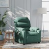 vidaXL Dark Green Fabric Massage Recliner Chair - Manual Reclining Armchair with Vibration Massage, Cozy Padded Seating, Side Pocket - 2 of 4