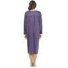 Casual Nights Women's Long Floral & Lace Henley Nightgown - 3 of 4