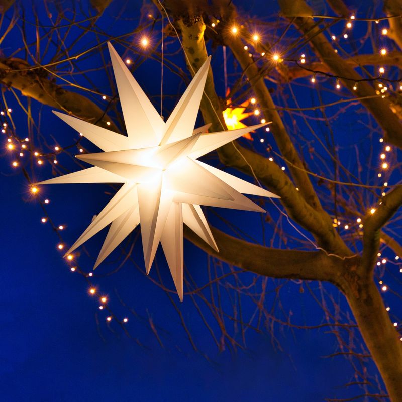 Northlight 12" White LED Lighted Moravian Star Christmas Decoration, 2 of 5