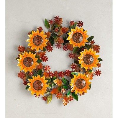 Autumn Sunflowers Metal Wreath