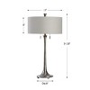 Uttermost Aliso Cast Iron Table Lamp – Solid Porous Texture with Gold Highlights, Gray Linen Shade, 31.25" Height - 3 of 3