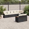 vidaXL 8 Piece Patio Sofa Set with Cushions - Black and Cream Without Table - 2 of 4