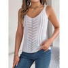 Clearlove Womens Hollow Out Knitted Tops V Neck Outer Wear Sleeveless Slimming Crop Tops Summer Blouse Camisoles Vest for Women - 4 of 4