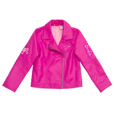 Barbie Girls Pink Faux Leather Jacket Little Kid to Big Kid