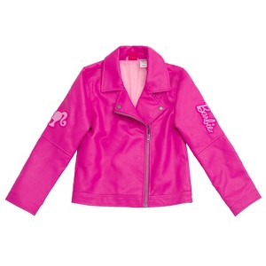 Barbie Girls Pink Faux Leather Jacket Little Kid to Big Kid - 1 of 4