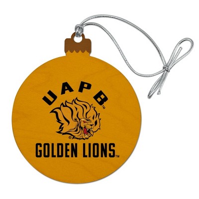 Arkansas at Pine Bluff Golden Lions Wood Christmas Tree Holiday Ornament