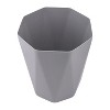 LunaLulinlk 5 Gallon Geometric Silver Trash Can, Plastic Office Trash Can - 3 of 4