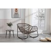 VYNXARIA Outdoor Rattan Rocking Chair,Padded Cushion Rocker Recliner Chair Outdoor for Front Porch, Living Room, Patio, Garden, Beige - 4 of 4