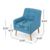 Modern Fabric Upholstered Accent Arm Chair,Wooden Tufted Comfy Reading Bedroom Armchair,Living Room Lounge Chair with Extra Cushion-Coolbibila - 4 of 4