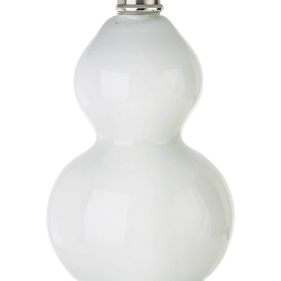 Set of 2 White Gourd Shape Table Lamps with Empire Shades