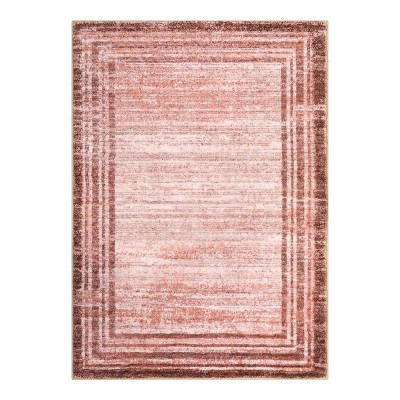 Lahome Loop Border Gradient Style Short Pile Velvet Rectangular Indoor Area Rug