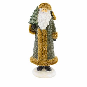 Transpac 10.5 Inch Woodland Santa Cabin Lodge Figurine Santa Figurines - 1 of 4