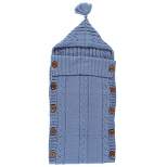 Hudson Baby Infant Boy Knitted Baby Lounge Stroller Wrap Sack, Coronet Blue, One Size