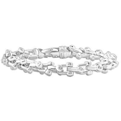 Pompeii3 Men's Polished Steel Clasp 9.5mm Flexible Link  8.5 " Bracelet