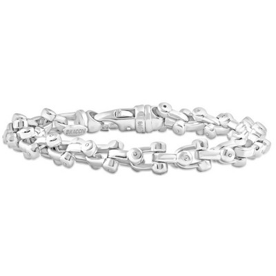 Men's Crucible Stainless Steel Beveled Curb Chain Bracelet (11mm) - Silver  (8.5)