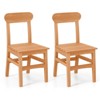 Costway 1/2 PCS Patio Teak Wood Chair  Wooden Armless Dining Chair with Slatted Seat - 2 of 4