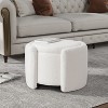 CAVINAS Modern Round Teddy Fleece Ottoman Bench with Storage,Small Storage Ottoman for Living Room,Bedroom - 3 of 4